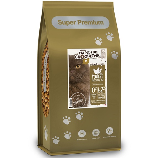 [13766_24948] Chat senior - Recette "Poulet, poisson et riz" (2 kg) - J'ai plus de croquettes