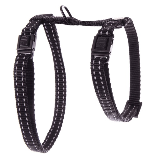 [13843_25121] Harnais "H" Flash réglable pour chat (Noir) - Martin Sellier