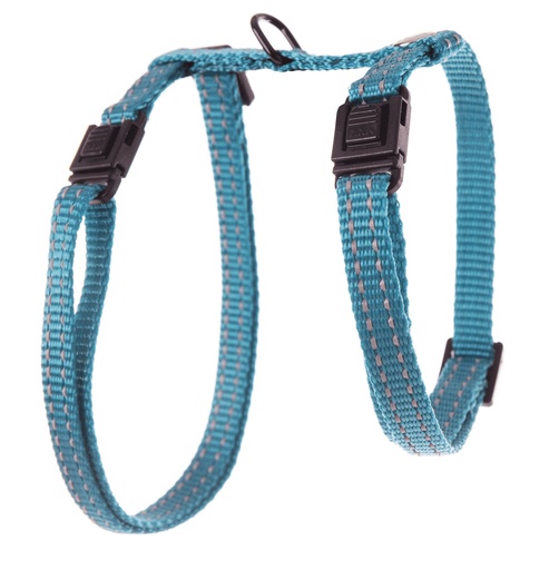 [13843_25122] Harnais "H" Flash réglable pour chat (Bleu)- Martin Sellier