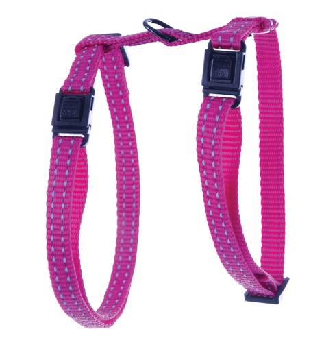 [13843_25124] Harnais "H" Flash réglable pour chat (Rose) - Martin Sellier