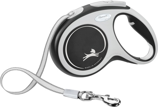 [13889_25210] Laisse sangle "New Comfort" noir (M 5m) - Flexi