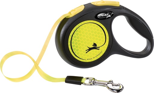 [13896_25227] Laisse sangle "Flexi New Neon" jaune fluo (XS) - Flexi