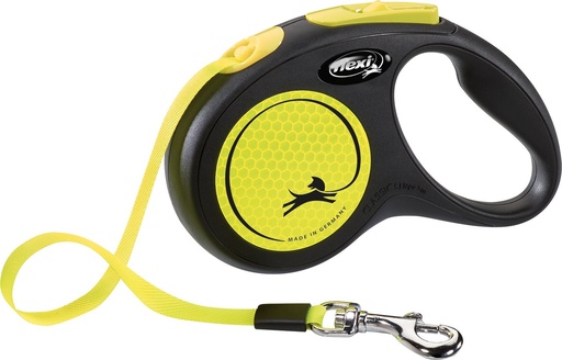 [13896_25228] Laisse sangle "Flexi New Neon" jaune fluo (S) - Flexi