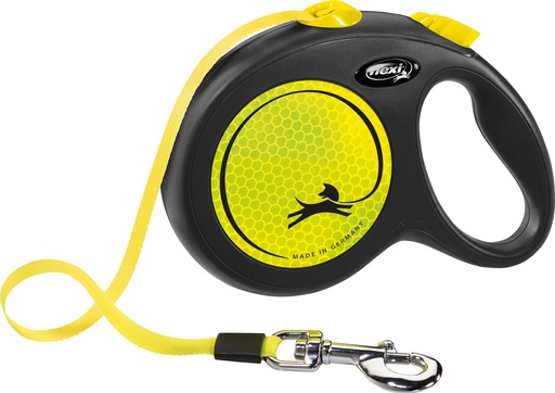 [13896_25230] Laisse sangle "Flexi New Neon" jaune fluo (L) - Flexi
