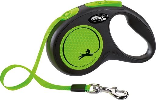 [13898_25233] Laisse sangle "Flexi New Neon" vert fluo (S) - Flexi
