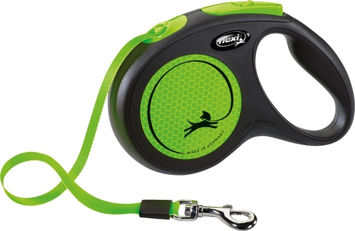 [13898_25234] Laisse sangle "Flexi New Neon" vert fluo (M) - Flexi