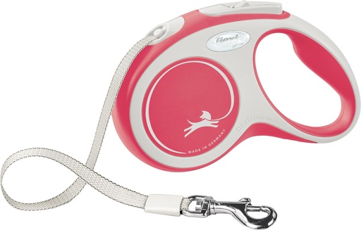[13904_25245] Laisse sangle "New Comfort" rouge et gris (S) - Flexi