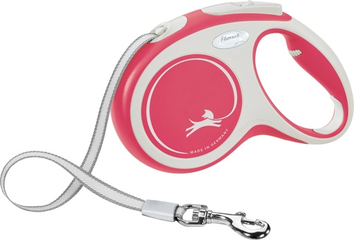 [13904_25246] Laisse sangle "New Comfort" rouge et gris (M) - Flexi