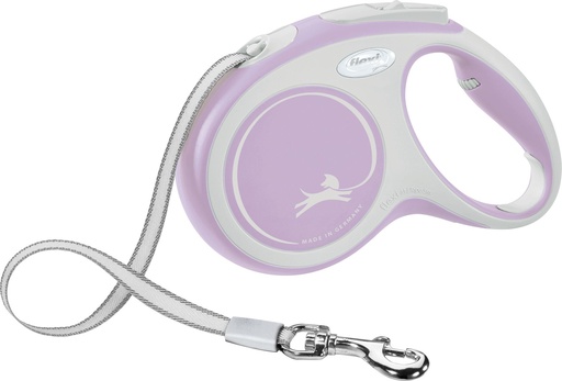 [13905_25251] Laisse sangle "New Comfort" rose et blanc (M) - Flexi