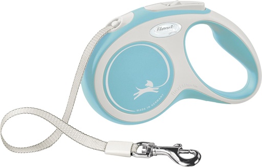 [13906_25253] Laisse sangle "New Comfort" bleu clair (S) - Flexi
