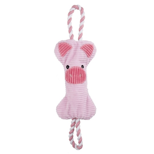 [13934] Peluche pour chien avec cordes "Cochon" - Bubimex