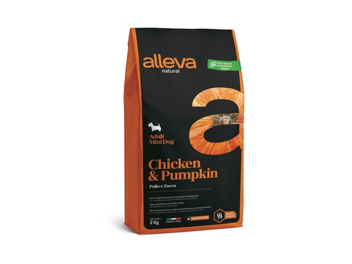 [13976_25328] Adult Mini "Alleva Natural" Poulet et Potiron (2 kg) - Alleva