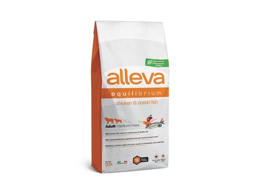 [14023_25361] Adulte All Breeds "Equilibrium All Day Maintenance" Poulet et Poisson (12 kg) - Alleva