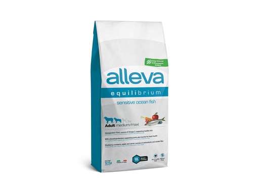 [14026_25365] Adulte Médium/Maxi "Equilibrium Sensitive" Poisson (12 kg) - Alleva