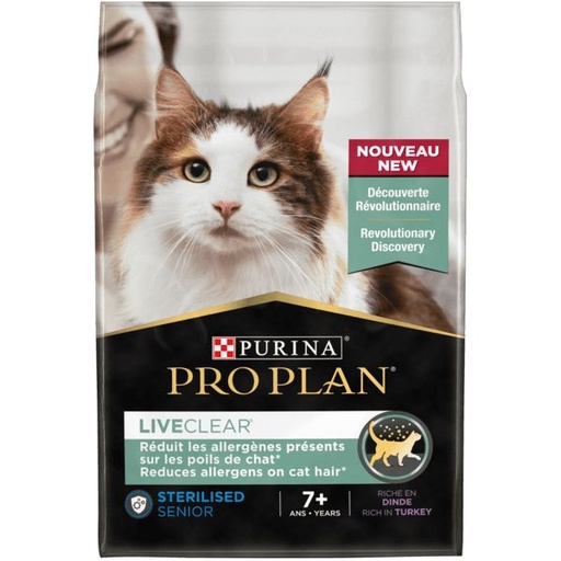 [14055_25396] Pro Plan Cat Liveclear Sterilised Senior 7+ riche en Dinde (2.8 kg) - Purina