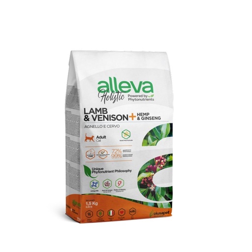 [14057_25398] Chat Adulte Agneau et Cerf "Alleva Holistic" (1.5 kg) - Alleva