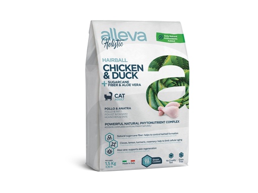[14064_25412] Chat Adulte Hairball "Alleva Holistic" (1.5 kg) - Alleva