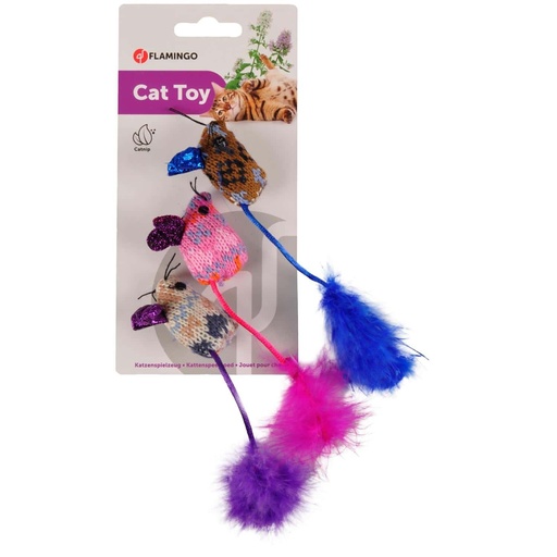 [14080] Peluches pour chat en mohaire "Souris Glamour" - Flamingo