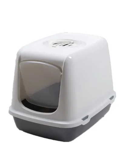 [14081] Maison de toilette "Oscar" blanc/gris - Savic