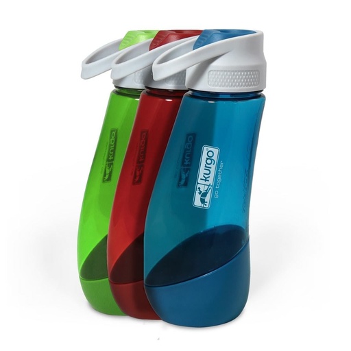 [14112_25451] Gourde 2-en-1 avec bol intégré - Kurgo (Coloris : Vert)