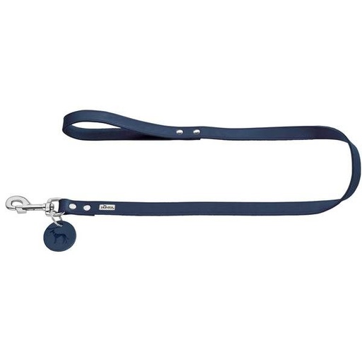 [14127_25495] Laisse en cuir de bœuf bleu foncé (100 x 2 cm) - Hunter