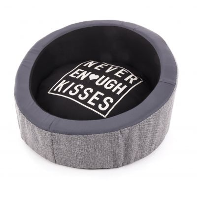 [14163_25548] Corbeille ronde "Never Enough Kisses" noir (Taille 2) - Martin Sellier