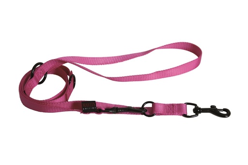 [14380-002] Laisse de dressage 3 positions (Rose) - Martin Sellier