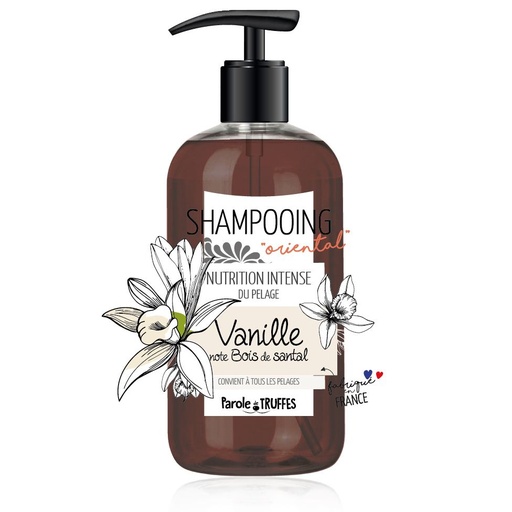 [14662] Shampooing Vanille et note de Bois de santal (300 ml) - Parole de Truffes