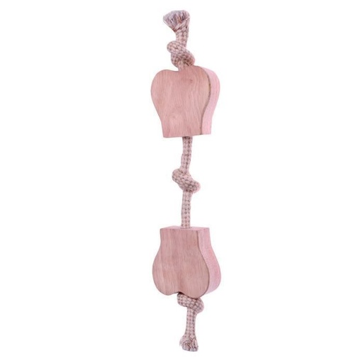 [14703_26100] Jouet corde et bois pour chien os (S) - Bubimex
