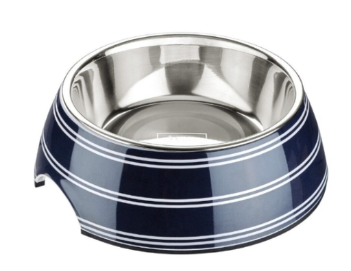 [14808_26236] Gamelle en mélamine "Silda" bleu/blanc (350 ml) - Hunter