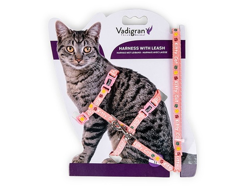 [14882_26316] Harnais + laisse pour chaton "Kitty Cat" (Rose) - Vadigran