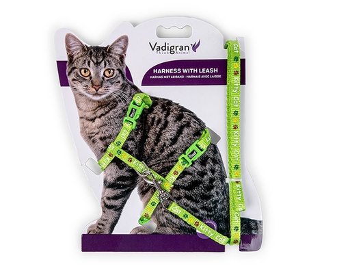 [14882_26318] Harnais + laisse pour chaton "Kitty Cat" (Vert) - Vadigran