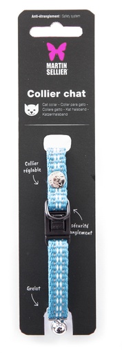 [14942] Collier pour chat "Safety" bleu - Martin Sellier