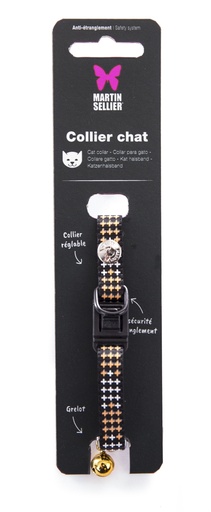 [14952] Collier pour chat "Croix" orange - Martin Sellier