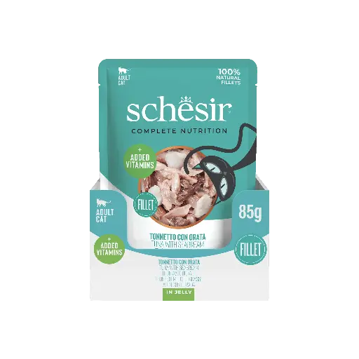 [14993_26419] Sachet fraîcheur pour chat en gelée - Thon avec daurade (85 g) - Schesir