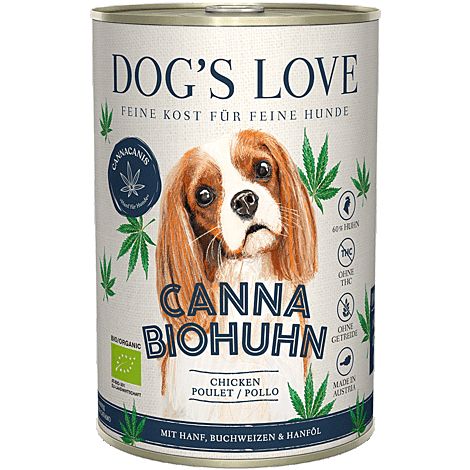 [15213_26811] Pâtée pour chien au chanvre et poulet Canna Bio (400 g) - Dog's Love