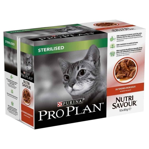 [15222] Nutrisavour Sterilised au boeuf (10 sachets 85 g) - Pro Plan