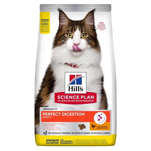 [15251_26872] Croquettes pour chat Perfect Digestion au poulet (1.5 kg) - Hill's Science Plan