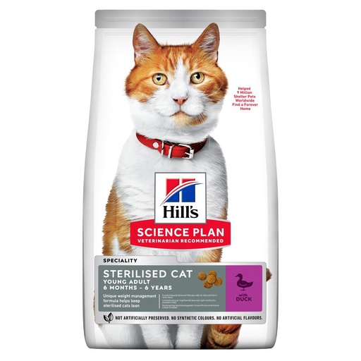 [15297_26924] Feline Young Adult Sterilised pour chat au canard (1.5 kg) - Hill's Science Plan