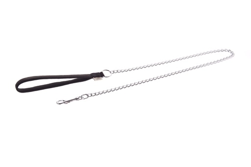[15454_27738] Laisse chaîne avec poignée Nylon Special - Noir (Taille 1) - Ferribiella
