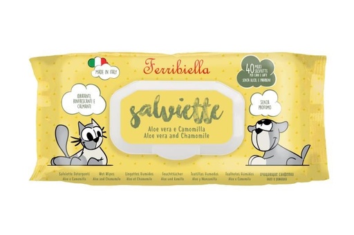 [15587] Lingettes humides Aloe Vera / Camomille x40 - Ferribiella