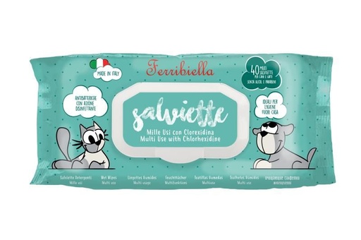 [15591] Lingettes humides Aloe Vera / Chlorhexidine x40 - Ferribiella
