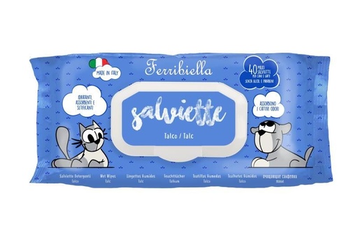[15595] Lingettes humides Talc x40 - Ferribiella