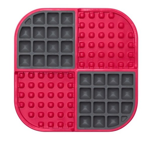 [15666_28016] Tapis de léchage pour chien "Slomo" (Rouge) - LickiMat