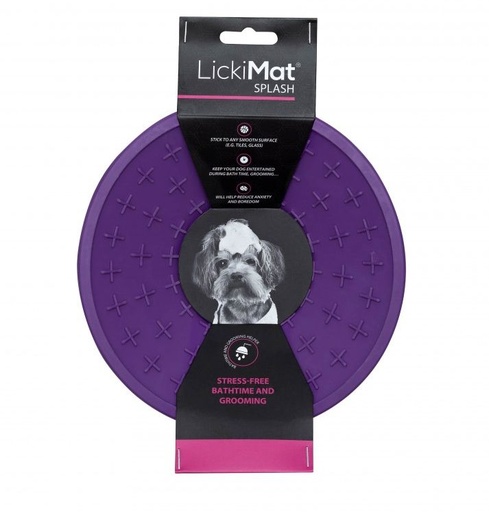 [15668_28023] Bol de léchage pour chien "Splash" (Violet) - LickiMat