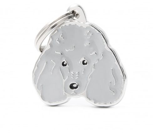 [15669_28028] Médaille gravée Caniche (Gris) - MyFamily
