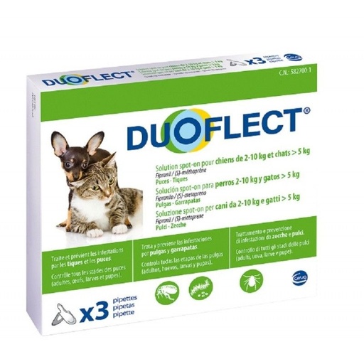 [15695_28100] Duoflect chat 2-10 kg (3 pipettes) - Ceva