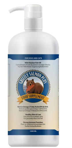 [15779_28215] Huile de saumon d'Alaska "Grizzly" (1 litre) - Grizzlypet