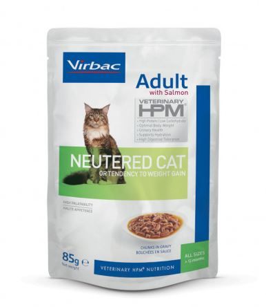 [15894] Vet HPM Wet Cat Adult Neutered Saumon (12 sachets 85 g) - Virbac