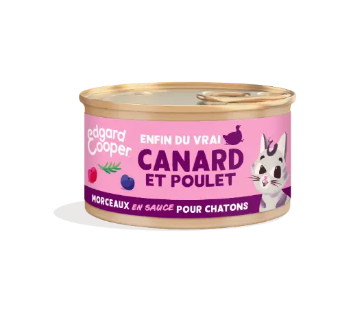 [16018] Morceaux en sauce pour chaton au canard et au poulet (85 g) - Edgard & Cooper